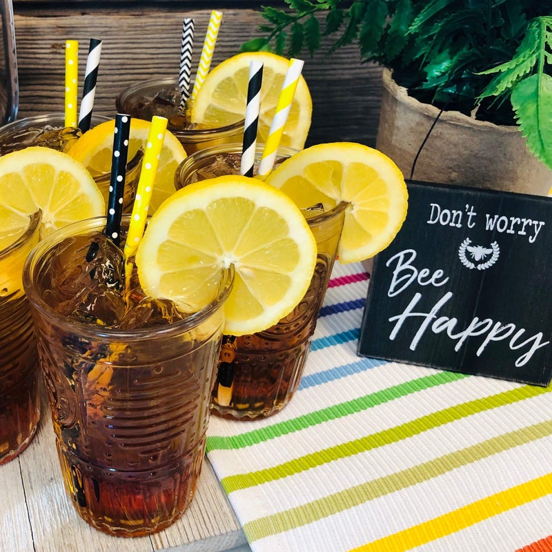Outside the Box Papers Bee Theme Striped and Polka Dot Paper Straws 7.75 Inches 100 Pack Black, Yellow, White - Image 3